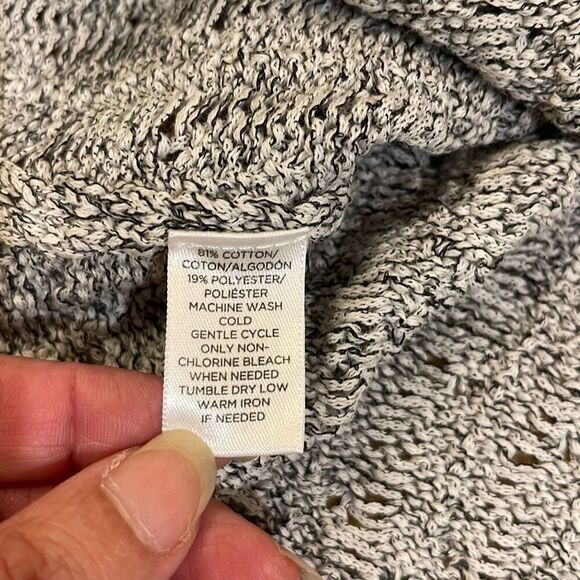 Loft Womens Crew Neck Open Knit Long Sleeve High Low Sweater Gray Size XS - Picture 6 of 8